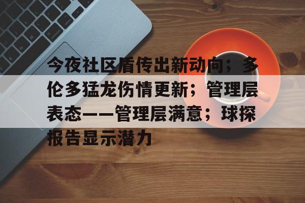 关于今夜社区盾传出新动向；多伦多猛龙伤情更新；管理层表态——管理层满意；球探报告显示潜力的信息-爱游戏